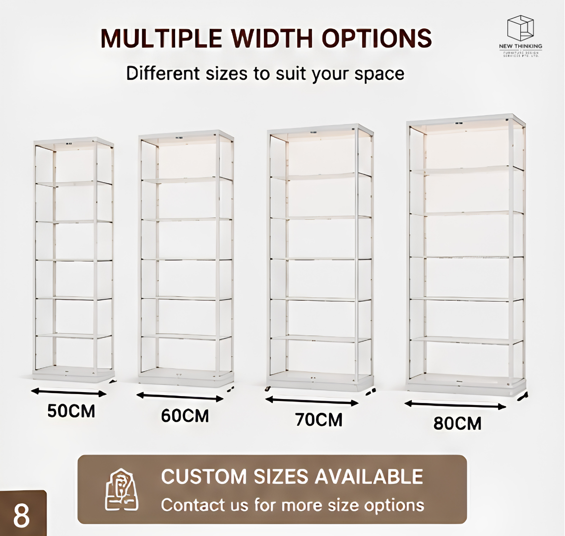 A&1029 LED Display Cabinet | Glass Display Shelf for Collectibles & Models