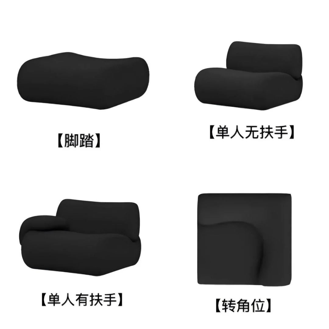 壓縮沙發客廳落地異形轉角自由組合複古風模塊布藝沙發羊羔絨