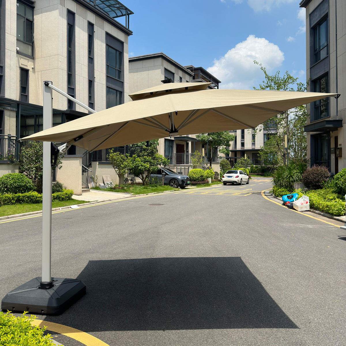 罗马伞户外庭院大型遮阳伞休闲室外花园庭院家具商用外摆大伞防风